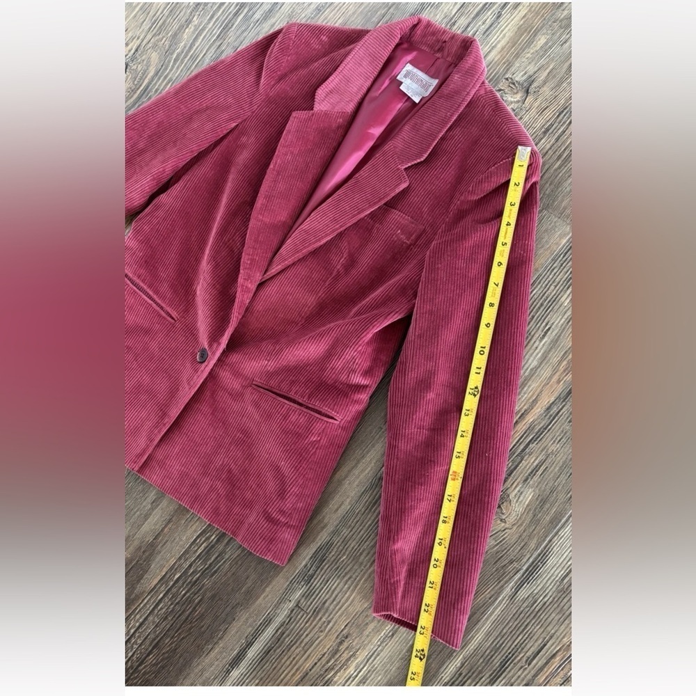 Vtg Worthington Corduroy Blazer Jacket Womens 10 Mauve Pockets Career Preppy - Picture 8 of 10